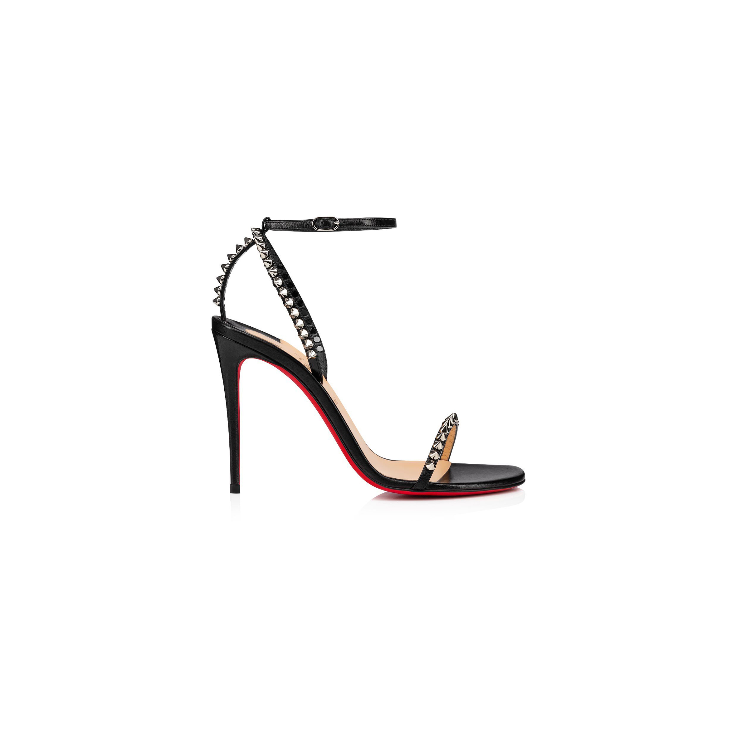 Ch**an louboutin so me 100 mm strappy sandals-kid leather and spikes-black-women 1200129bk65